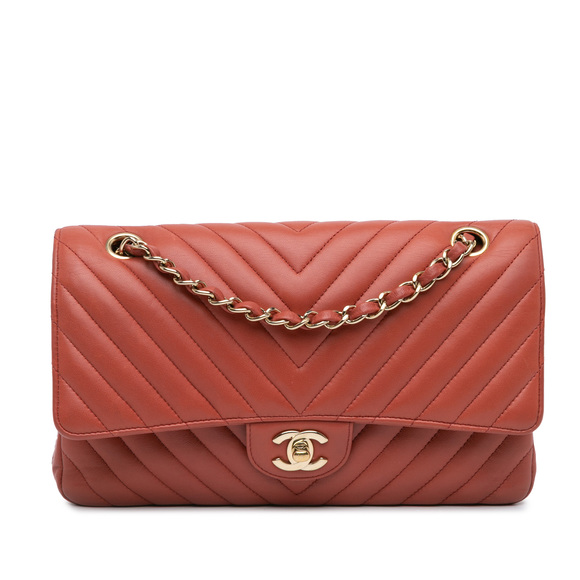 Pre-Loved Chanel Medium Classic Chevron Lambskin Double Flap - Picture 1 of 9